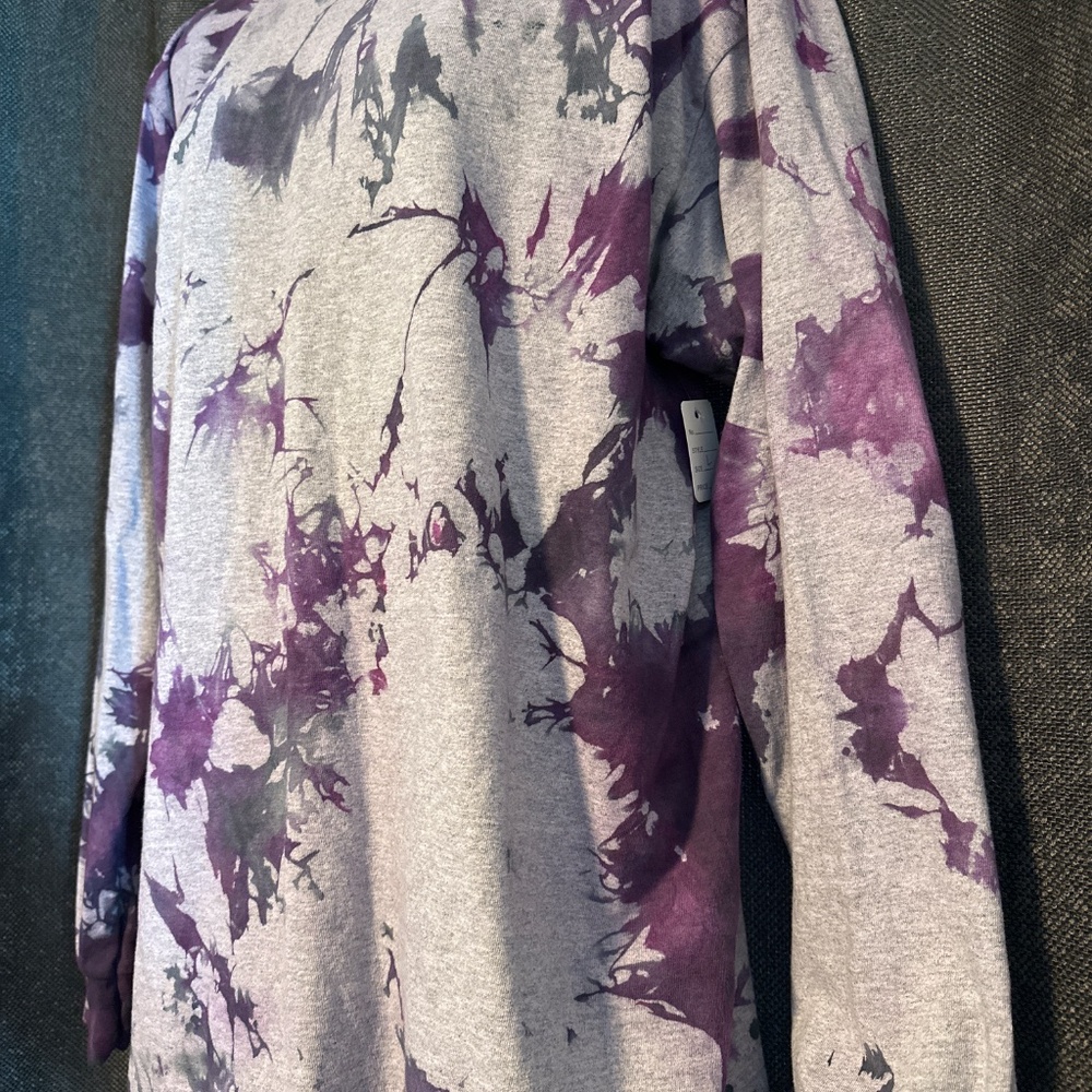 NEW Large Long Sleeve Tie Dye Gray - Picture 3 of 6
